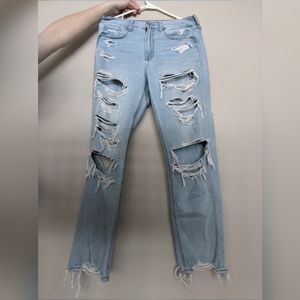 Womens ripped mom jeans